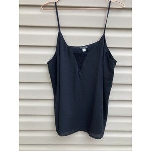 Venus Women's Tank Top Black V-neck Lace adjustable straps Loose Fit size XL